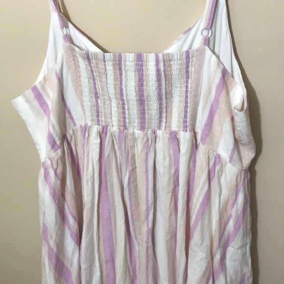 Torrid 4 MULTI STRIPE LINEN BUTTON MIDI DRESS - Picture 7 of 10